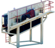 5' x 14' inclined vibrating screen, with 3 beds, on support legs